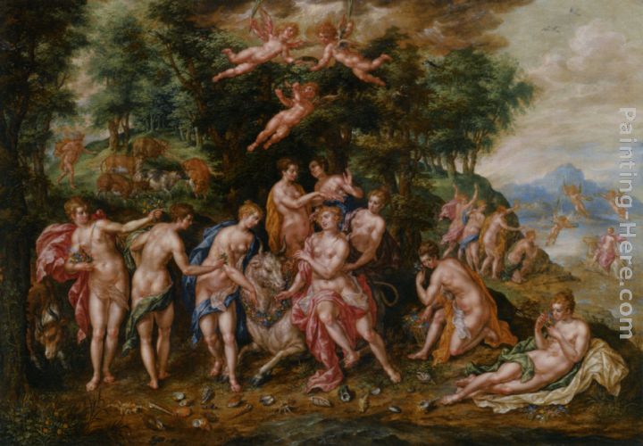 The Rape of Europa painting - Hendrick De Clerck The Rape of Europa art painting